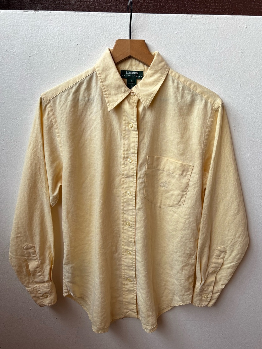 Ralph Lauren Pale Yellow Cotton Button-Down Shirt